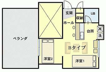 マンスリー新都心、見取り図Bタイプ